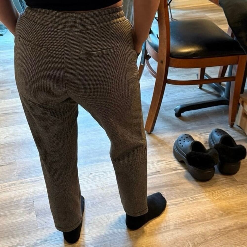 Houndstooth Ankle Pants Elastic Waist Workwear & Casual Trousers XS - Picture 4 of 8
